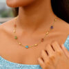 14K Yellow Gold Bead Oval Necklace