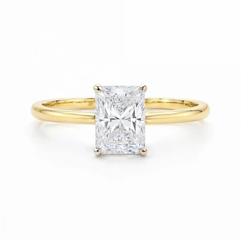10K Yellow Gold Radiant Lab-Grown Diamond Ring
