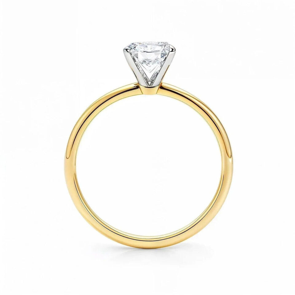 1.50 ct radiant lab-grown diamond ring in solid 10K yellow gold, view 5