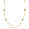 Diamon oro paperclip necklace in solid 14K yellow gold