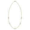 Diamon oro paperclip necklace in solid 14K yellow gold, view 2