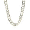 Sterling Silver, Rhodium Plated Curb 10.20mm