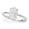 1 1/2 ct tw lab-grown diamond solitaire oval ring in solid 10K white gold, engagement ring, view 2