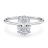 1 1/2 ct tw lab-grown diamond solitaire oval ring in solid 10K white gold, engagement ring
