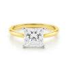 2 ct tw lab-grown diamond solitaire princess ring in solid 14K yellow gold, engagement ring