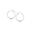 Rhodium-plated sterling silver thin and hoop motif earrings, 2 × 25 mm