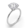 3 ct tw lab-grown diamond solitaire round ring in solid 14K white gold, engagement ring, view 3