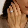 3 ct tw lab-grown diamond solitaire round ring in solid 14K white gold, engagement ring, view 5
