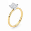 1 ct tw lab-grown diamond solitaire princess ring in solid 10K yellow gold, engagement ring, view 3