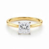 1 ct tw lab-grown diamond solitaire princess ring in solid 10K yellow gold, engagement ring