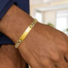 8.30mm pave curb bracelet in solid 14K white gold, view 2