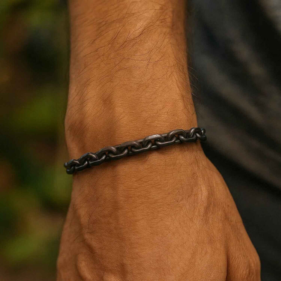 Sterling Silver, Plated Oval Bracelet