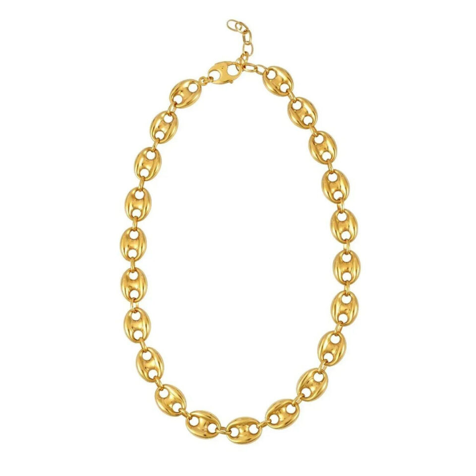 14K Yellow Gold Mariner Necklace 12mm