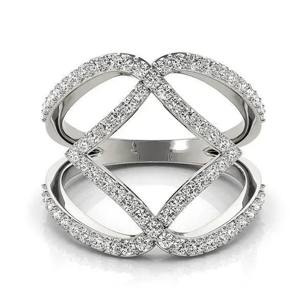 14K White Gold Lab-Grown Diamond Band 3/4cttw