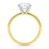 5 ct tw lab-grown diamond radiant solitaire ring in solid 14K yellow gold, engagement ring, view 4