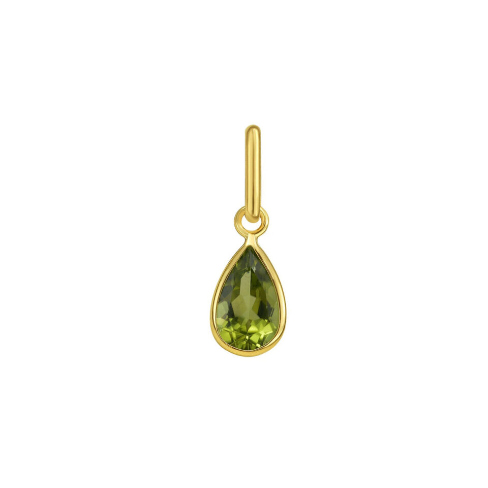 14K Yellow Gold Pear Peridot Pendant