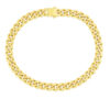 Polished cuban bracelet in solid 14K yellow gold