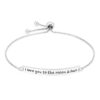 Sterling silver adjustable moon bracelet, view 2