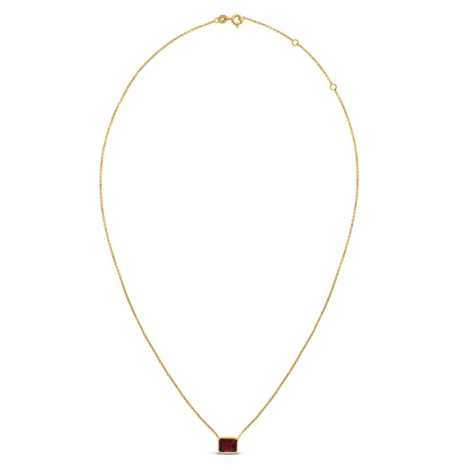 14K Yellow Gold Emerald Cut Necklace