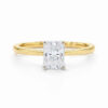 1 ct tw lab-grown diamond radiant solitaire ring in solid 14K yellow gold, engagement ring