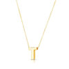 Yours truly block letter initial T necklace in solid 14K yellow gold