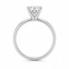 1 1/2 ct tw lab-grown diamond solitaire cushion ring in solid 14K white gold, engagement ring, view 4