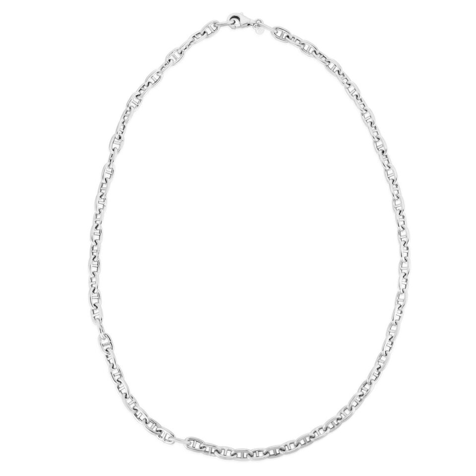 Sterling silver, rhodium plated mariner bracelet, view 3