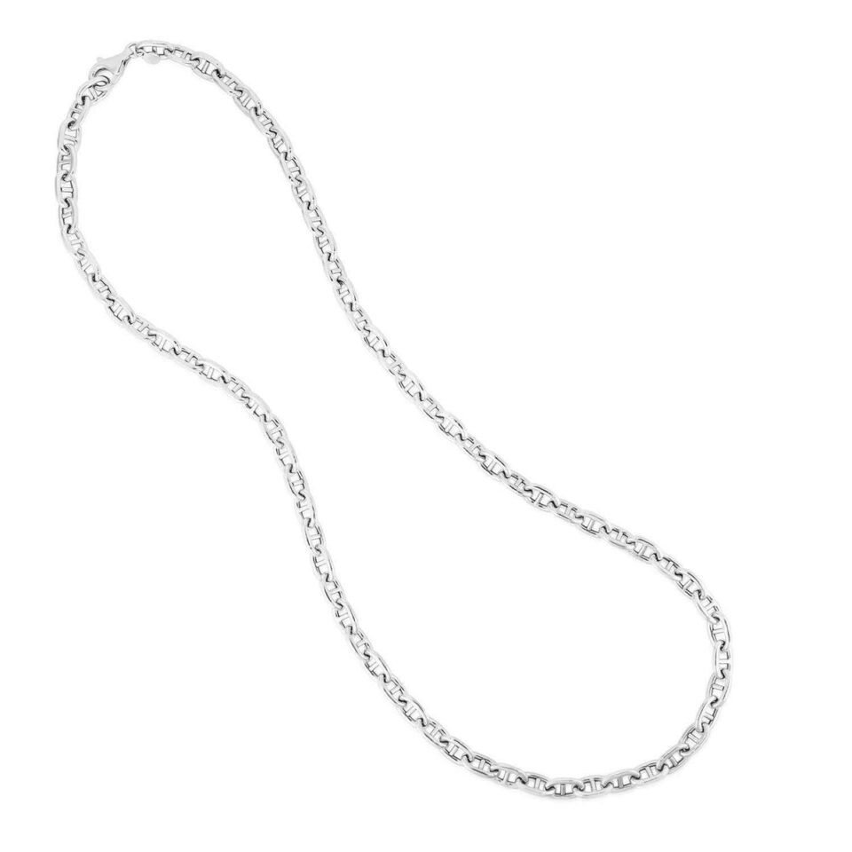 Sterling silver, rhodium plated mariner bracelet, view 4