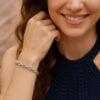 Sterling silver, rhodium plated mariner bracelet, view 5