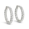 14K White Gold Lab-Grown Diamond Hoop Earrings 3 1/2cttw