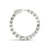 14K White Gold Lab-Grown Diamond Hoop Earrings 3 1/2cttw
