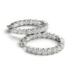 14K White Gold Lab-Grown Diamond Hoop Earrings 3 1/2cttw