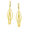14K Yellow Gold Textured Drop Earrings Shiny