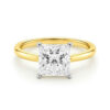 3 ct tw lab-grown diamond solitaire princess ring in solid 14K yellow gold, engagement ring