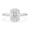 2 ct tw lab-grown diamond solitaire oval ring in solid 10K white gold, engagement ring