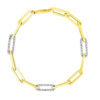 2.00mm paperclip lab-grown diamond bracelet in solid 14K yellow gold