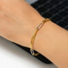 2.00mm paperclip lab-grown diamond bracelet in solid 14K yellow gold, view 4