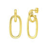 14K Yellow Gold Oval Linked Hoop Earrings