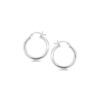 Sterling silver polished hoop earrings 3x20mm