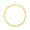 4.2 mm bold paperclip chain bracelet in solid 14K yellow gold