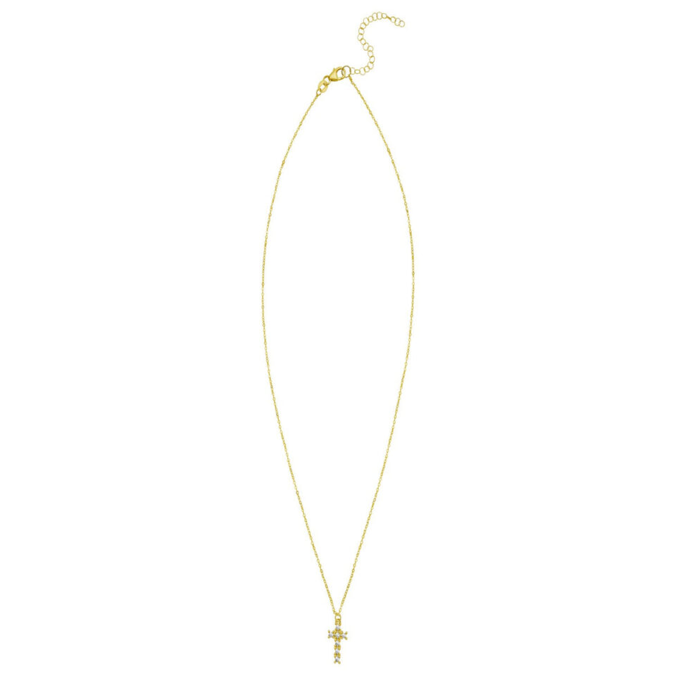 14K Yellow Gold Cross Necklace