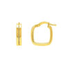 14K Yellow Gold Hoop Earrings Double