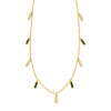 Inlay station necklace in solid 14K yellow gold