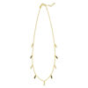 Inlay station necklace in solid 14K yellow gold, view 2