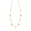 Inlay station necklace in solid 14K yellow gold, view 3