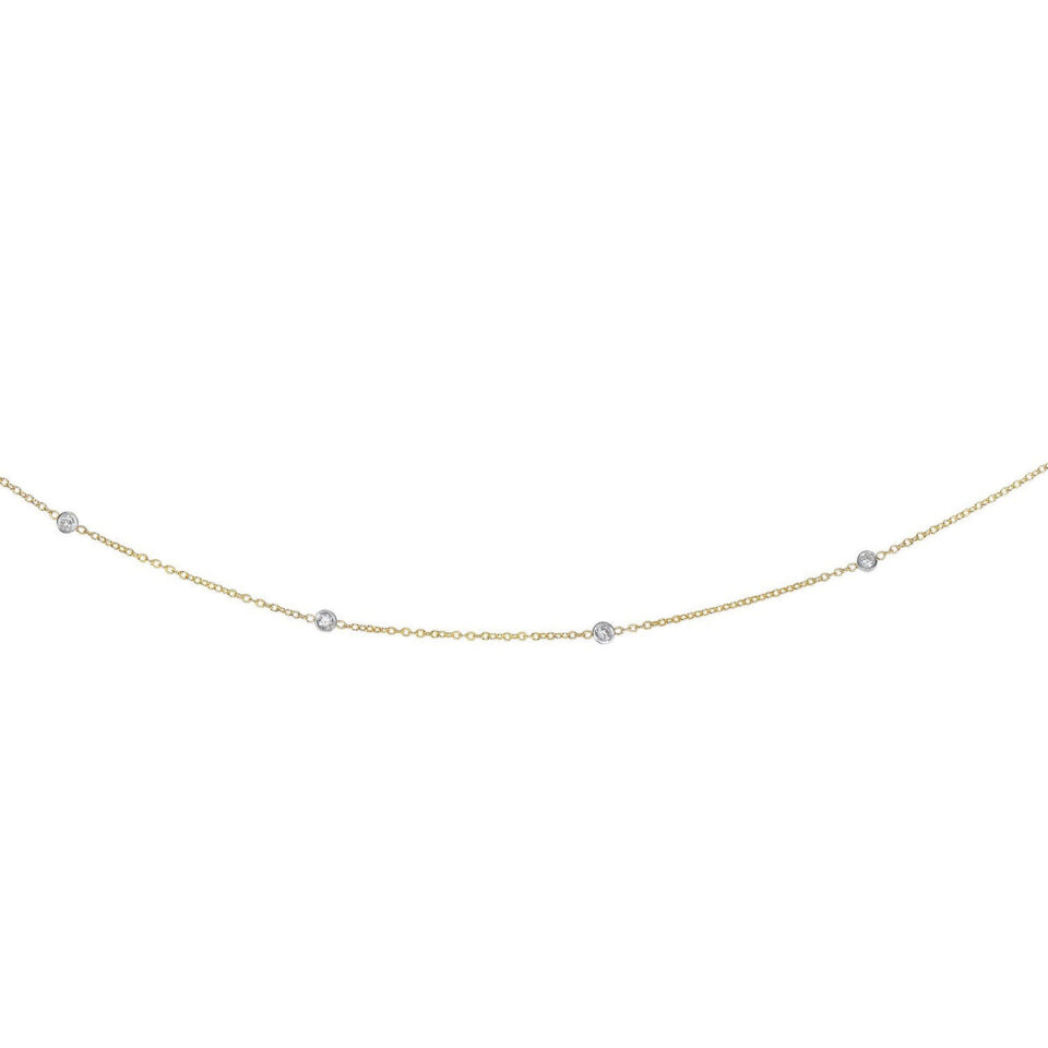 14K Yellow Gold Lab-Grown Diamond Necklace 1.5g