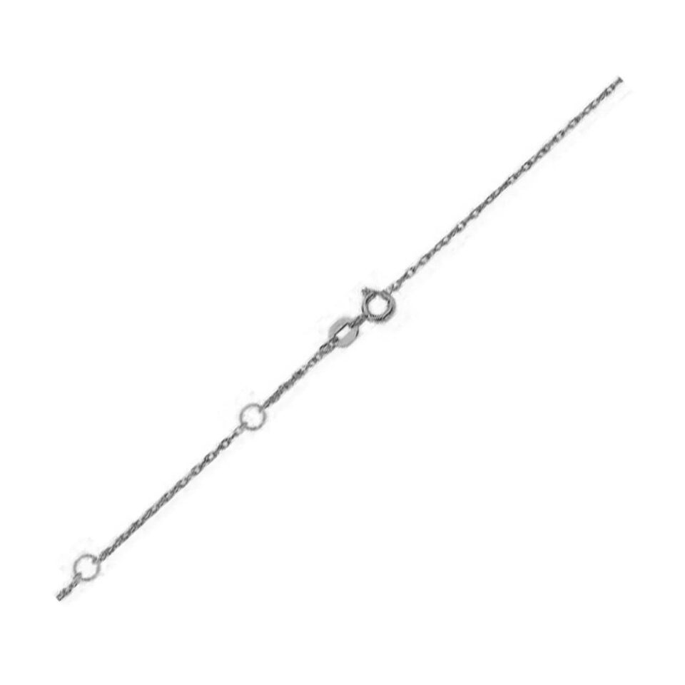 14K White Gold Rope Chain 0.85mm