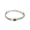 Sterling silver woven rope sapphire black