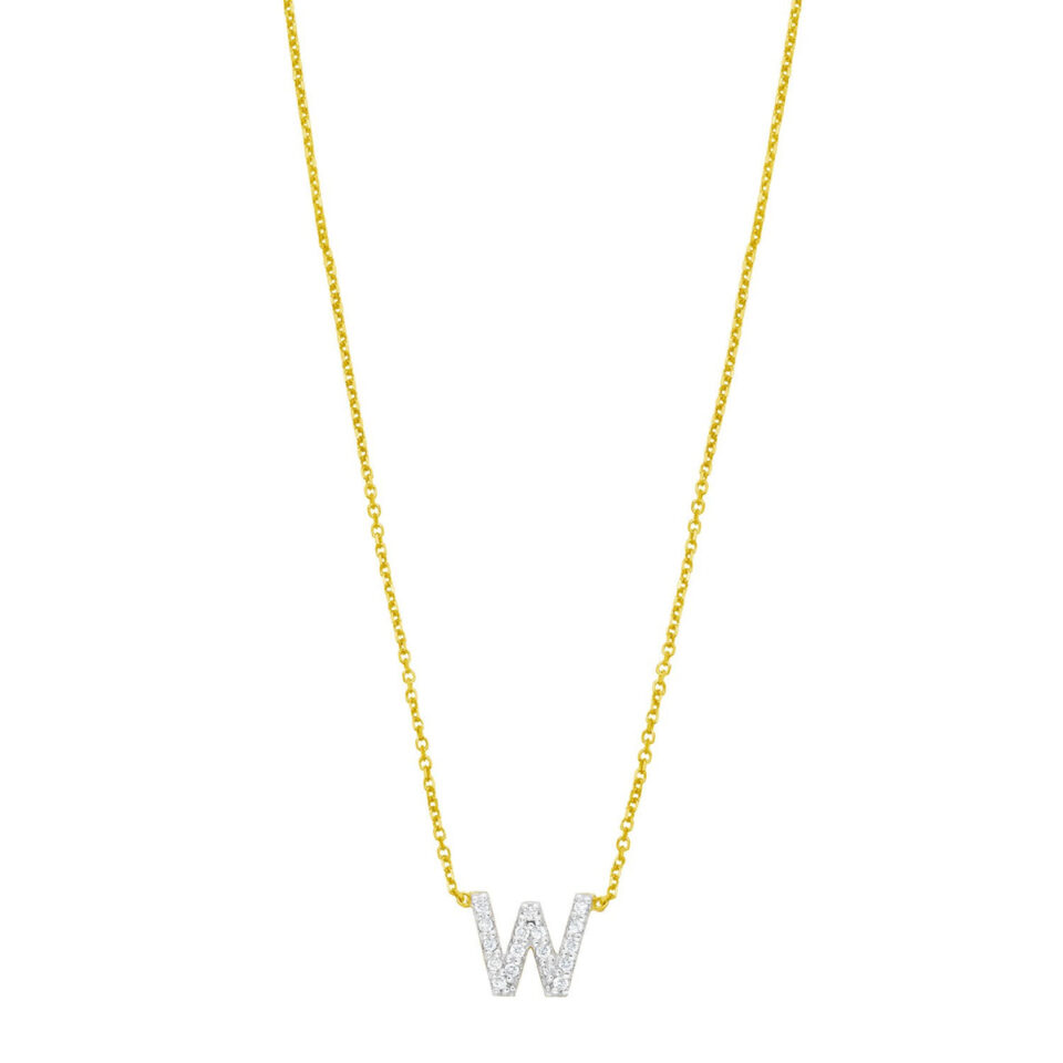 14K Yellow Gold Initial Lab-Grown Diamond Pendant 1.6g