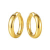 14K Yellow Gold Wedding Band Hoops, 6 × 25 mm